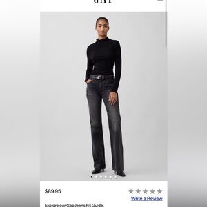 GAP mid rise rigid relaxed flare jeans